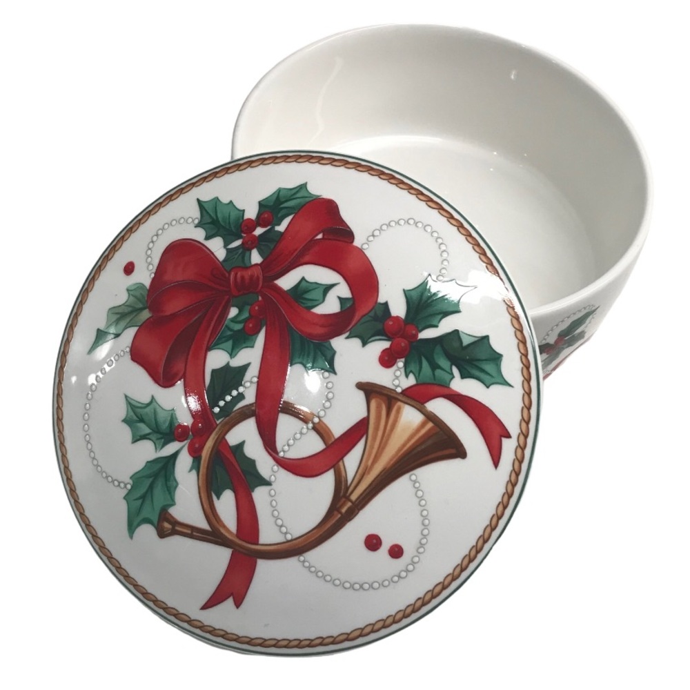 Vintage Mikasa Maxima Jubilation Pattern Christmas Holiday Trinket Candy Dish